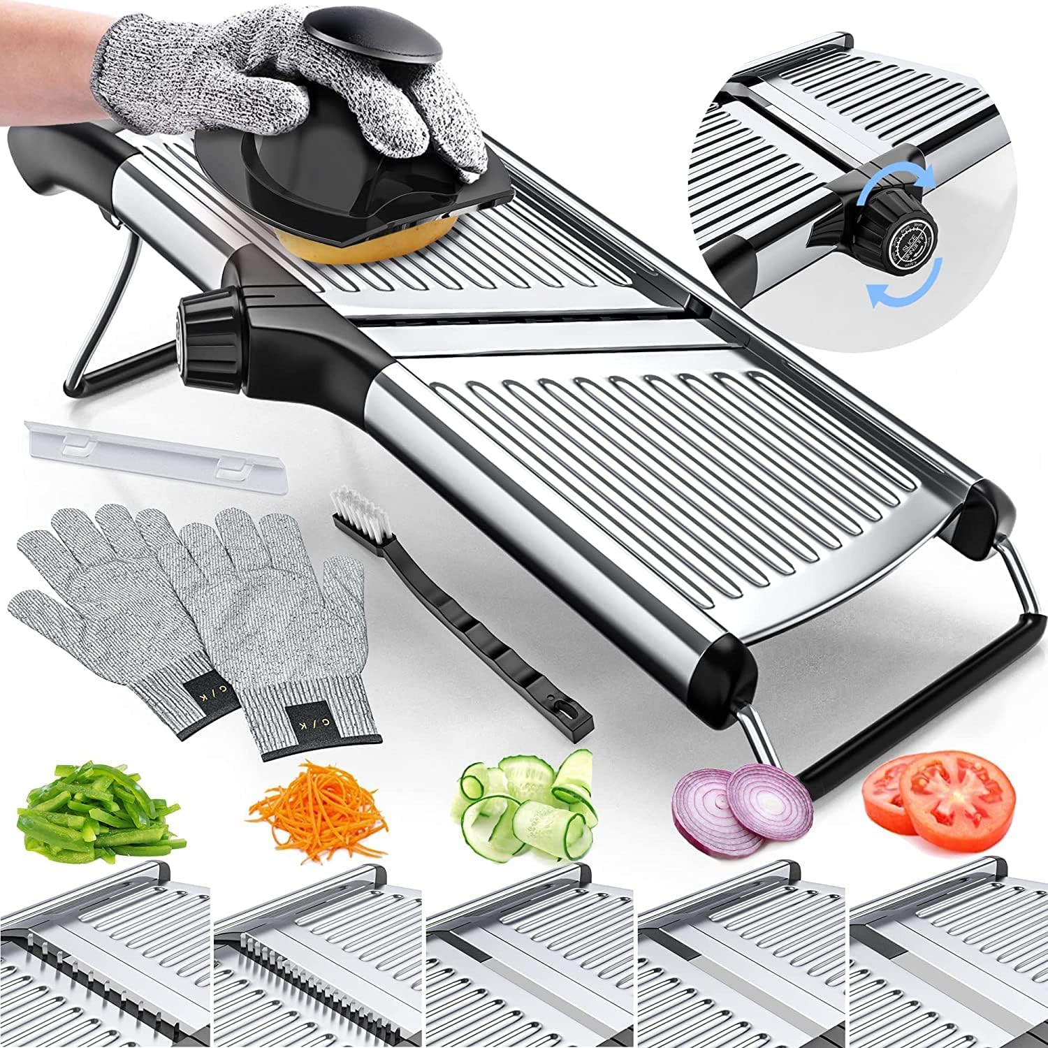 Precision Food Slicer with Safety Gloves – Safe Kitchen Tool for Meal Prep - Esilora