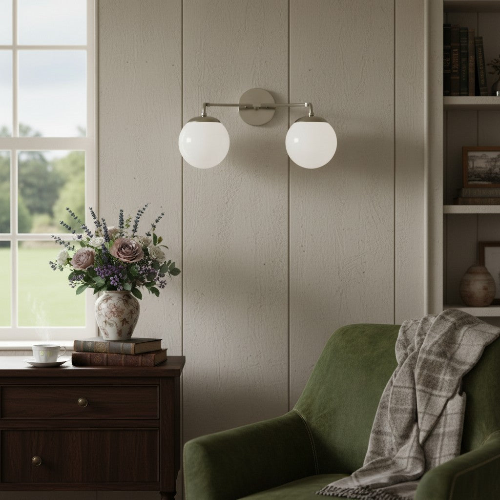 مصباح Glorica Glass الشريطي LED القابل لتعتيم الإضاءة للمرآة – وحدة إضاءة حمّام كروية بسيطة | Esilora