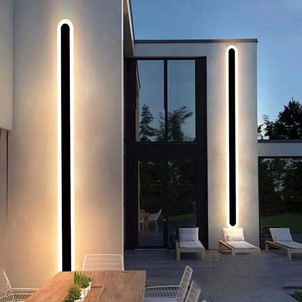 Lampada da parete da esterno ovale minimalista in metallo Edge IP65 impermeabile | Esilora