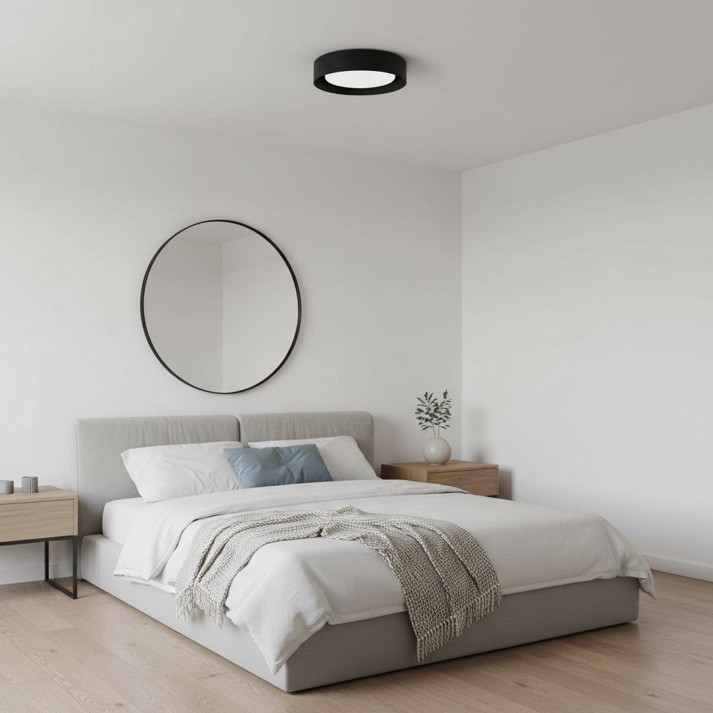 Velcora Contemporary Metal Flush Mount Ceiling Light – Elegant Drum Ceiling Fixture for Bedroom | Esilora