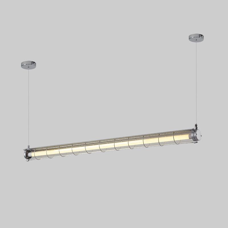 Artisan Glass Linearity Chandelier Iron Metal Glass Polished Silver Finish | Esilora