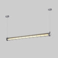 Artisan Glass Linearity Chandelier Iron Metal Glass Polished Silver Finish | Esilora
