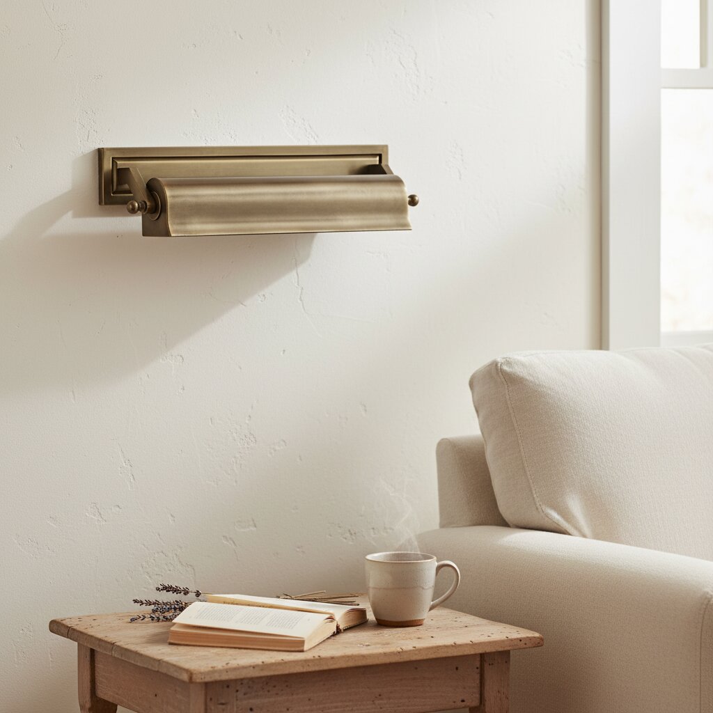 Libris-billedlampe – vintageinspireret metalvæglampe med klassisk silhuet til soveværelse eller læsekrog | Esilora