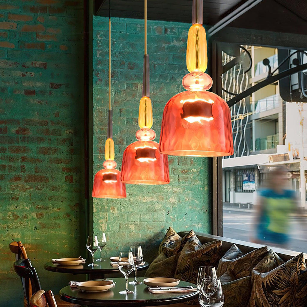 Hand Blown Glass Pendant Lamp - Colorful Candy Iron Mixed Color Indoor | Esilora