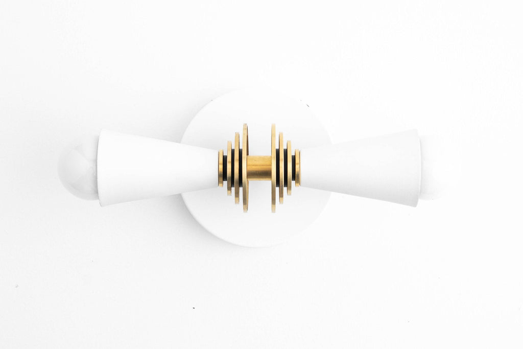 Pyralis Cone Art Deco Wall Sconce – Modern Metal Vanity Light, Vertical or Horizontal Mount | Esilora