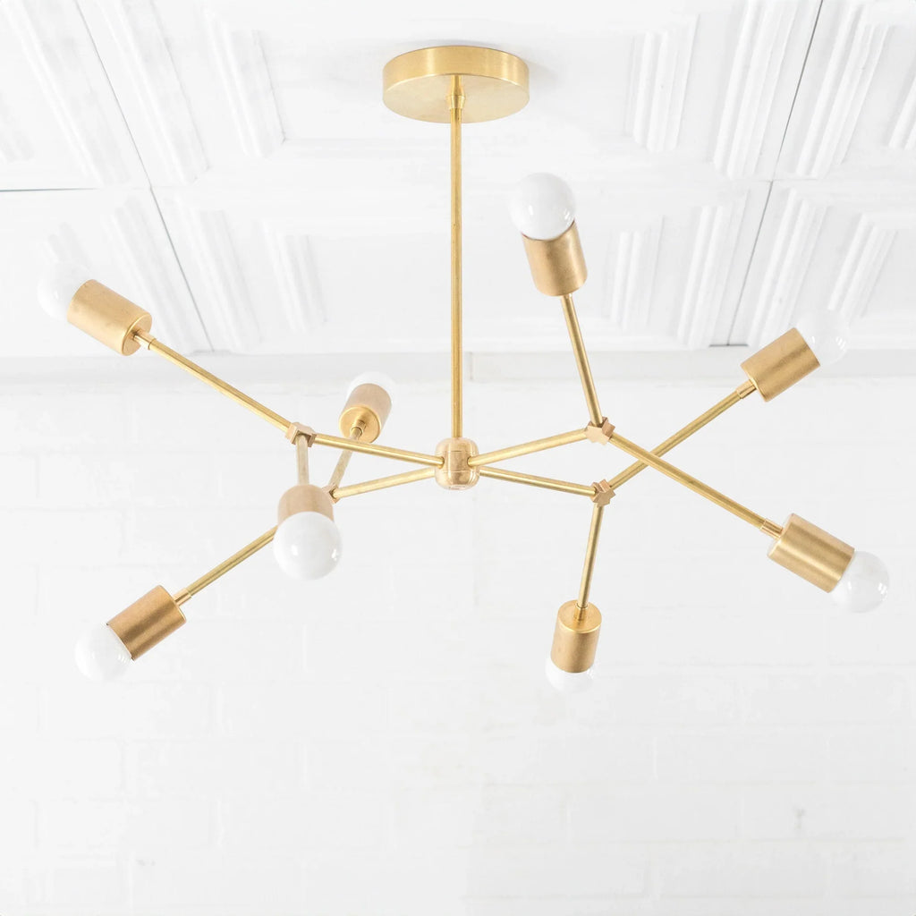 Mobilux Line Geometric Chandelier – Modern Metal Light for Bedroom | Esilora