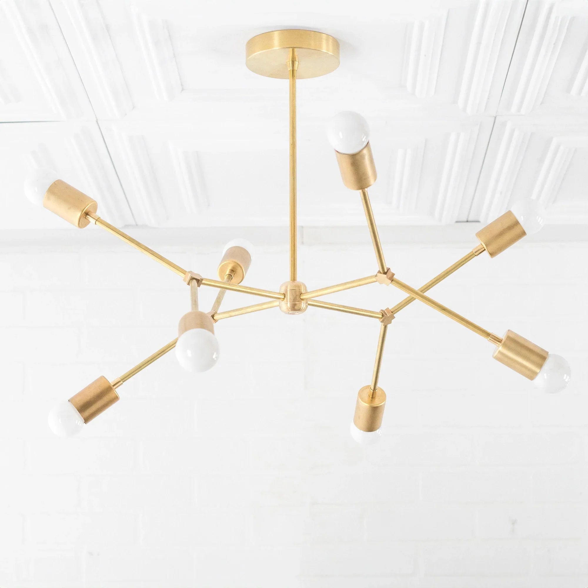 Mobilux Line Geometric Chandelier – Modern Metal Light for Bedroom | Esilora