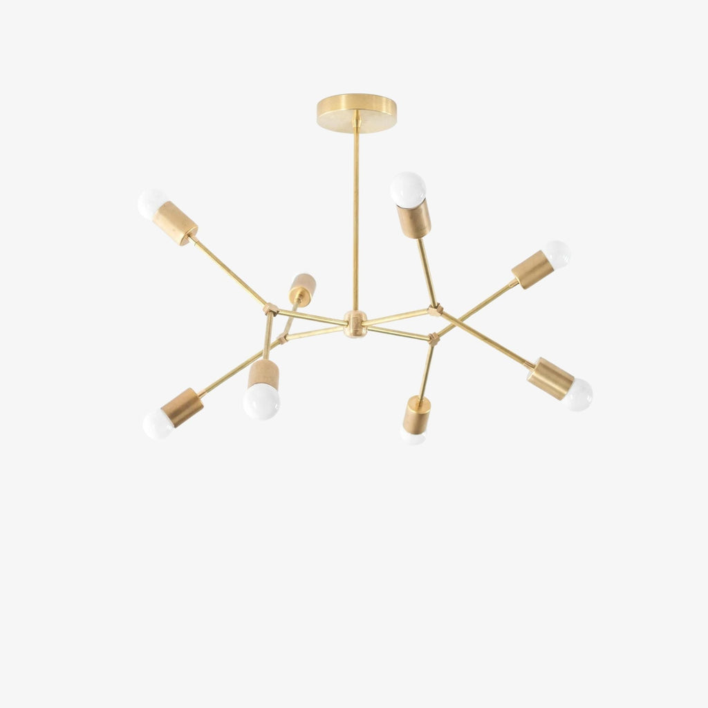 Mobilux Line Geometric Chandelier – Modern Metal Light for Bedroom | Esilora