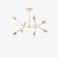 Mobilux Line Geometric Chandelier – Modern Metal Light for Bedroom | Esilora