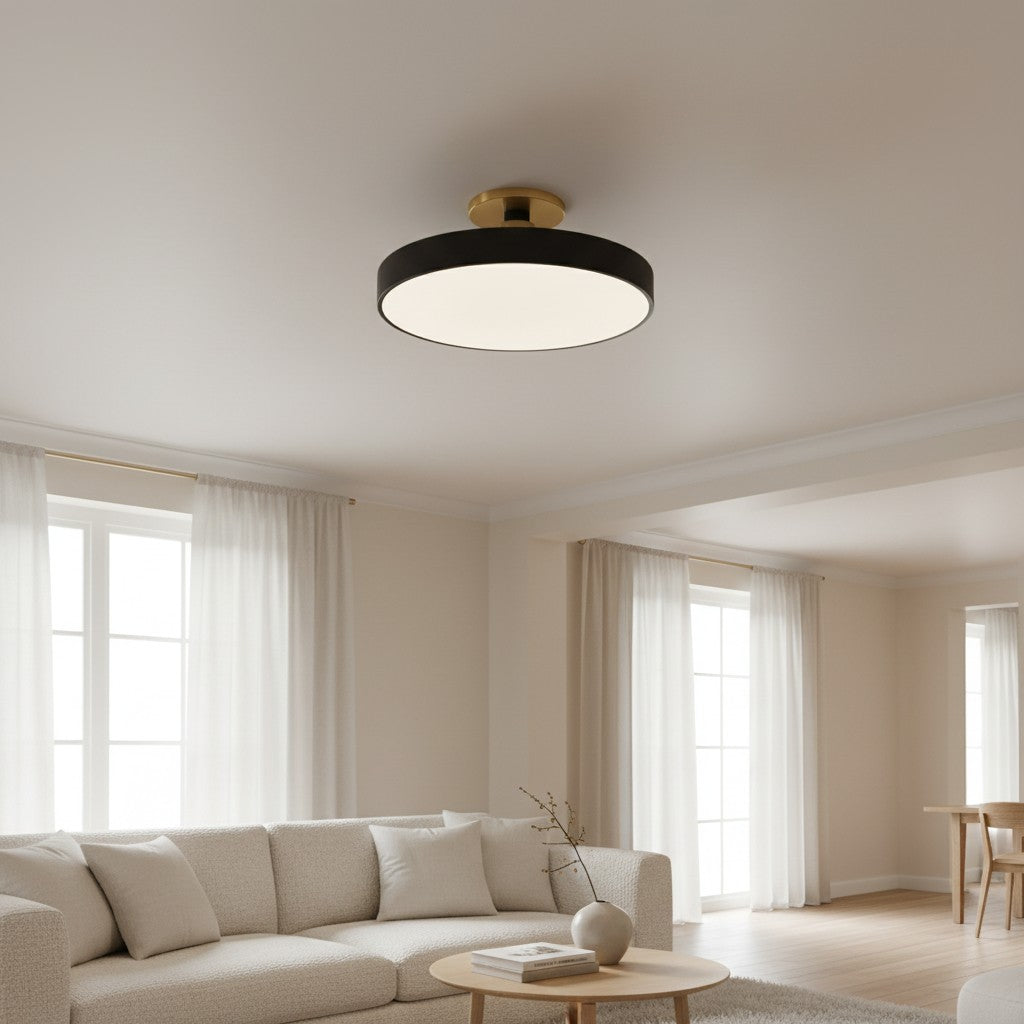 Lumiflexa Round Minimalist Flush Mount Ceiling Light - Contemporary Design for Hallway and Office | Esilora