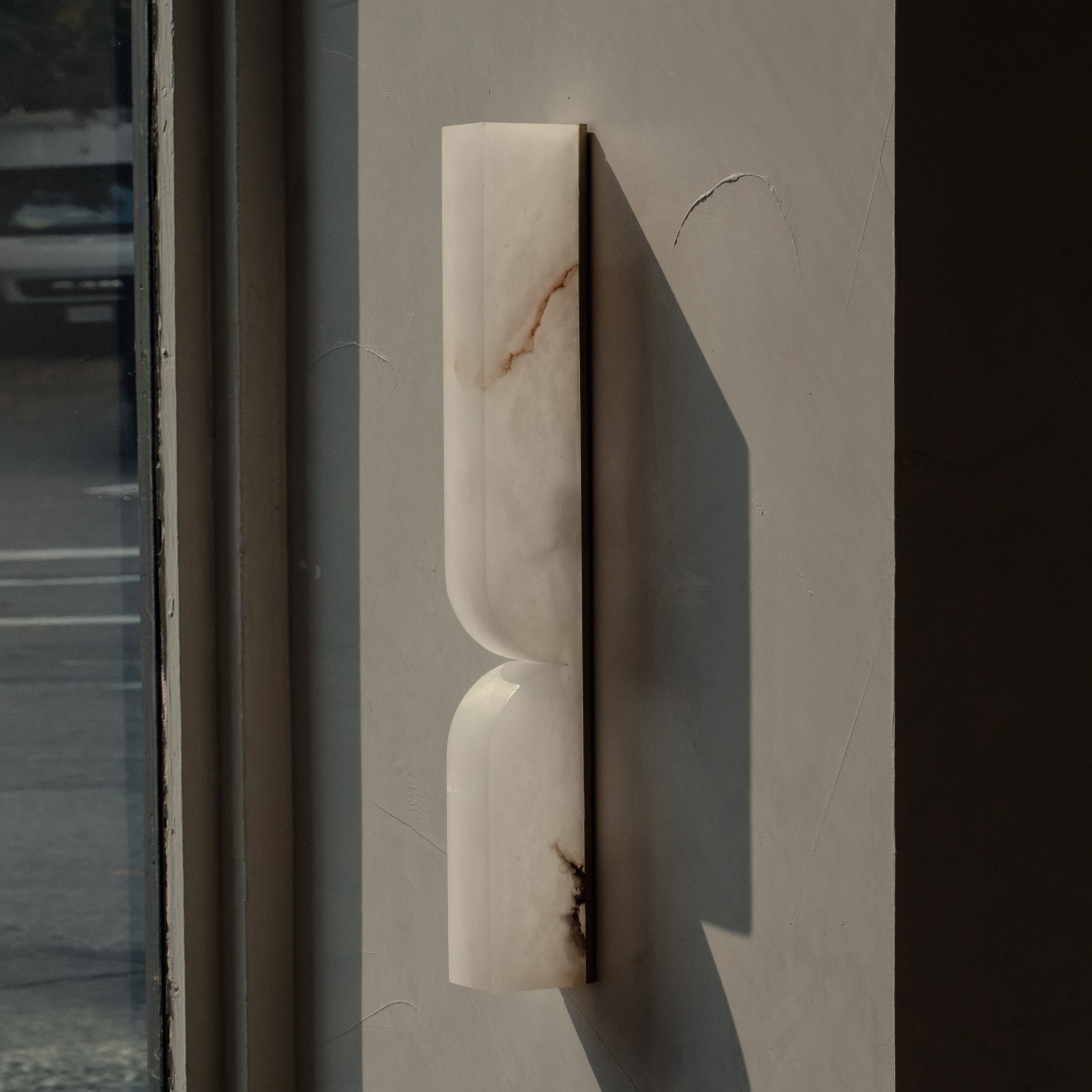Moderne rechteckige Alabaster-Wandleuchte – Minimalistische Leuchte für Schlafzimmer Flur Wohnzimmer | Esilora