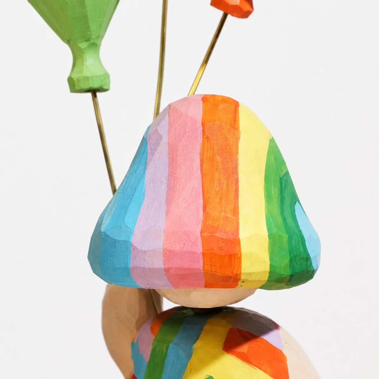 Rainbow Balloon Girl Wooden Figurine | Esilora