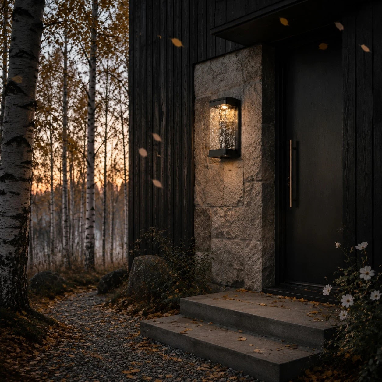 Outdoor Waterproof LED Wall Light with Textured Shade | Esilora