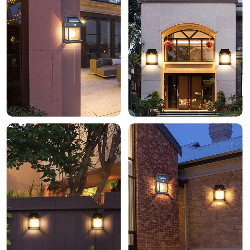 Solar Lantern Wall Light with Motion Detector – Pack of 2 - Esilora