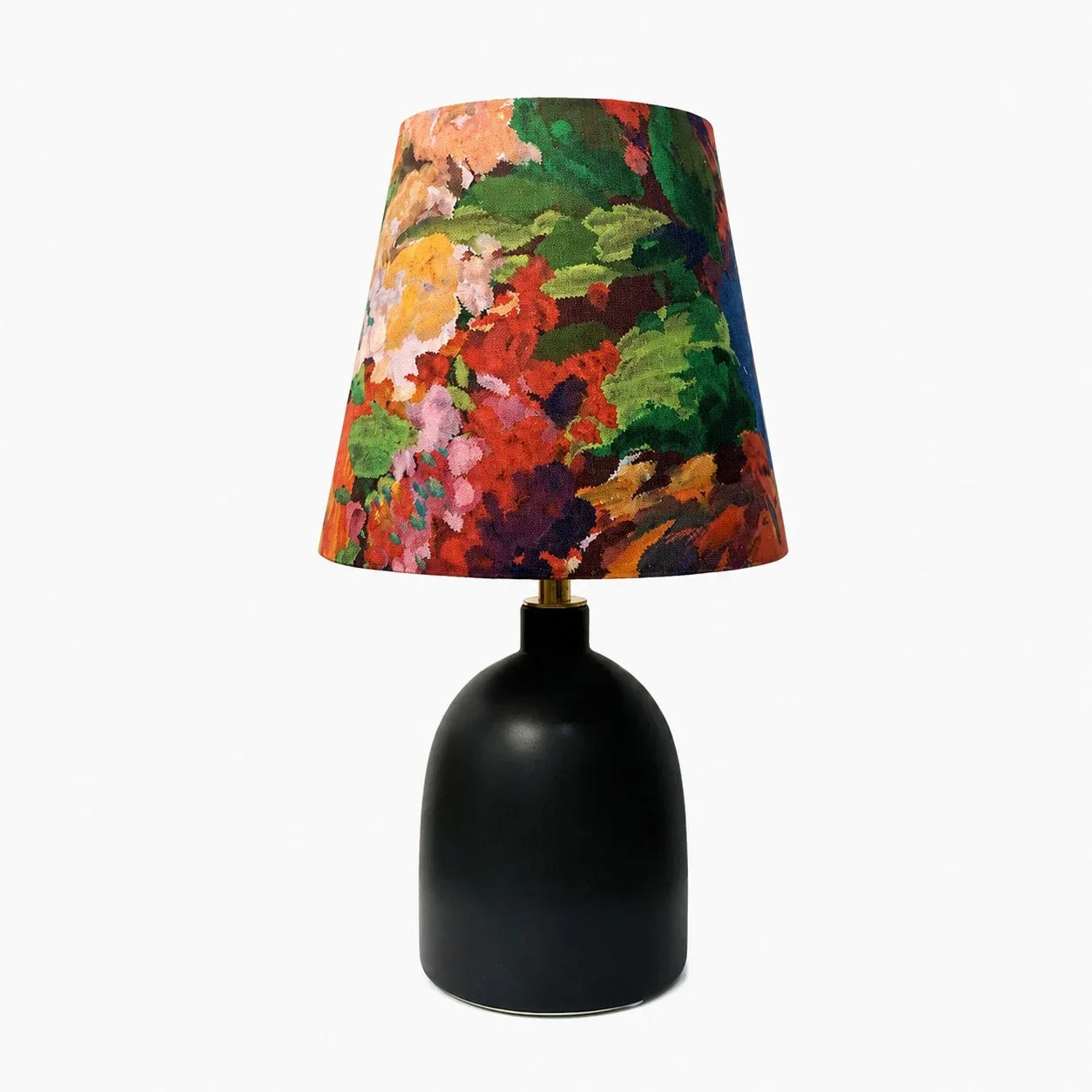 Ceramiczna lampa stołowa Liberty z tkaninowym kwiatowym kloszem | Esilora
