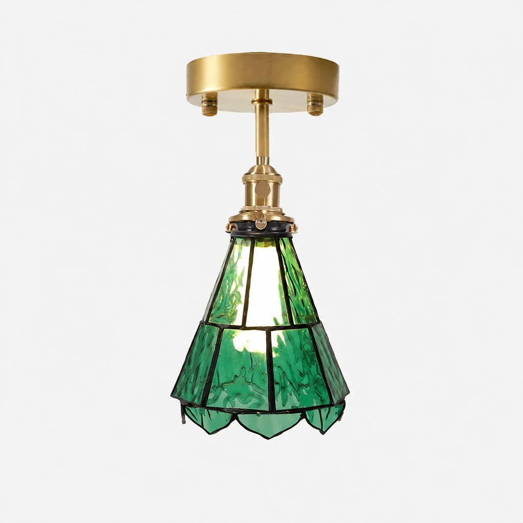 Lampada da parete in ottone e vetro ondulato in stile country francese | Esilora