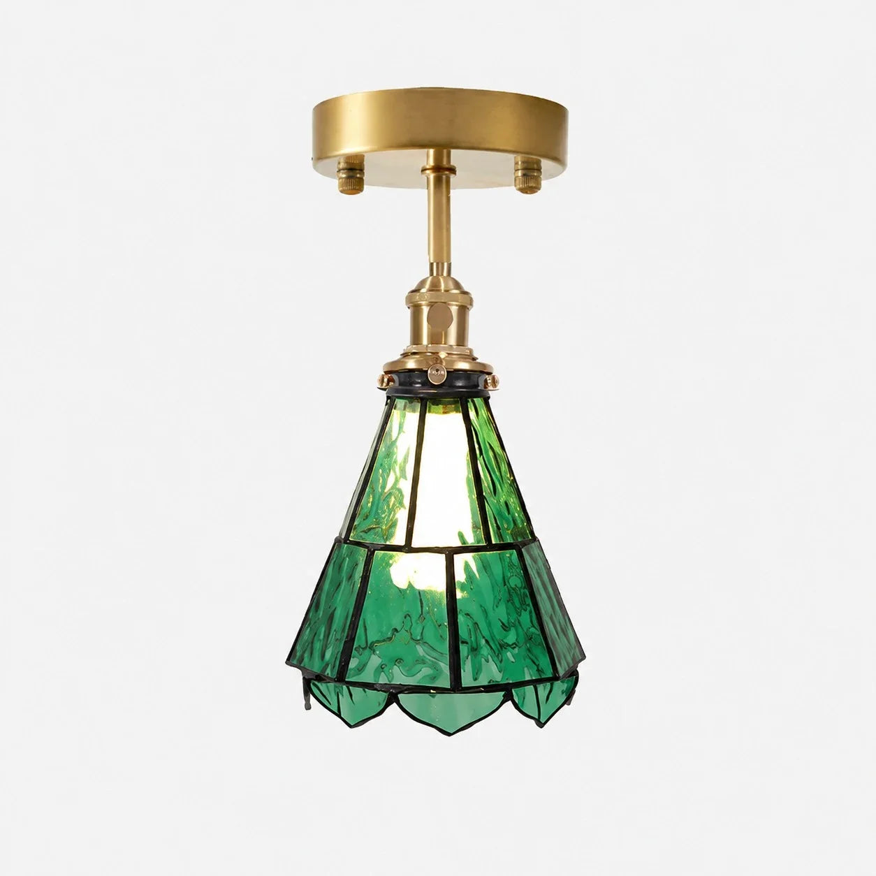 Lampada da parete in ottone e vetro ondulato in stile country francese | Esilora