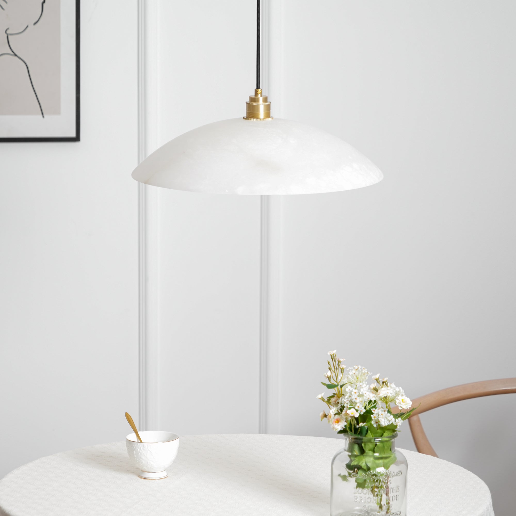 Alabaster Dome Pendant Light | Esilora