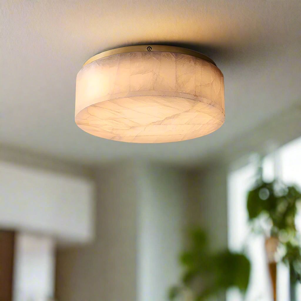 Rivage Alabaster Minimalist Ceiling Light | Esilora