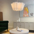 Oslan Pleated Fabric Pendant – Nordic Minimal Style Lighting for Dining Room | Esilora