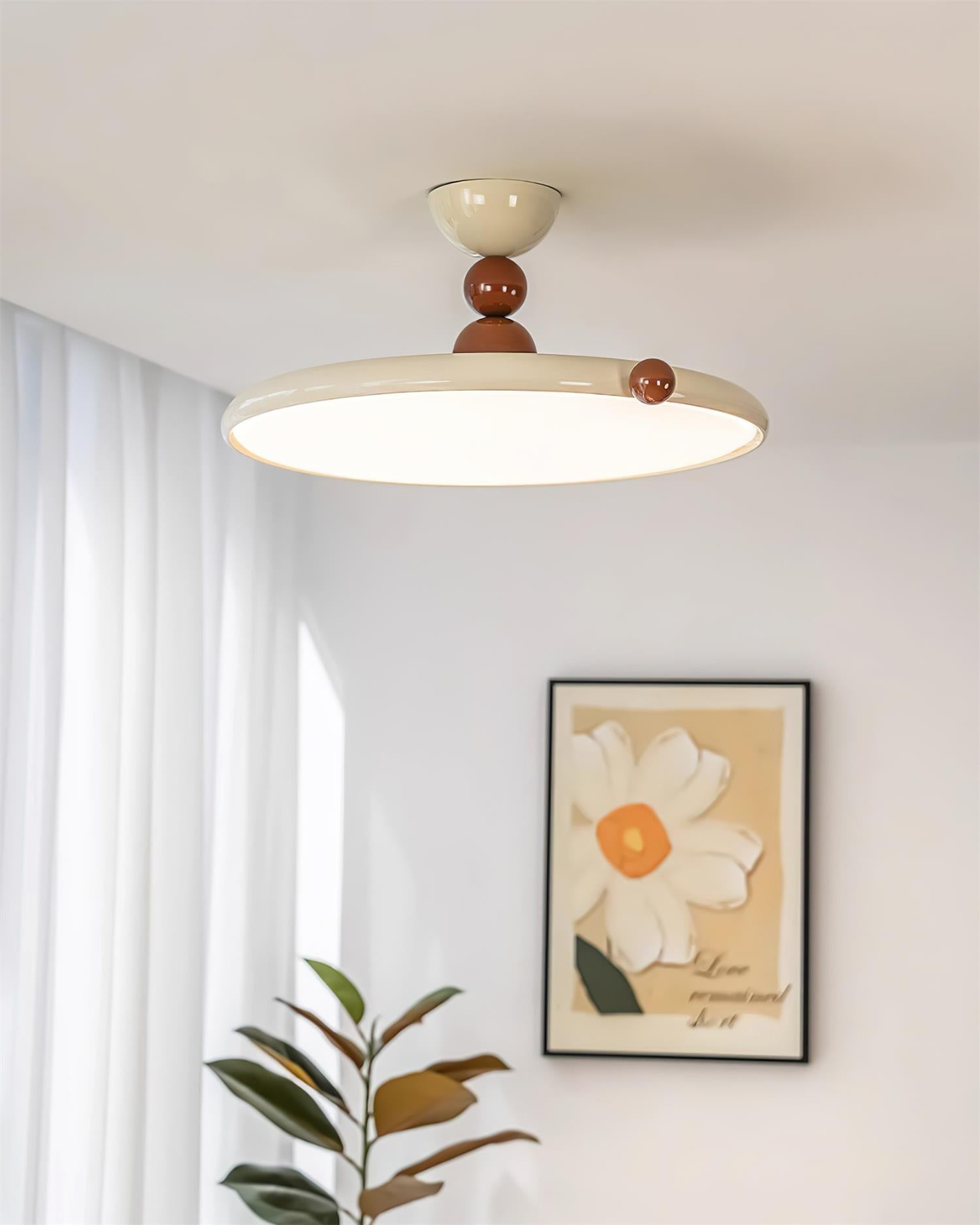 Round Flying Disc Ceiling Light - Retro Style Metal Acrylic | Esilora