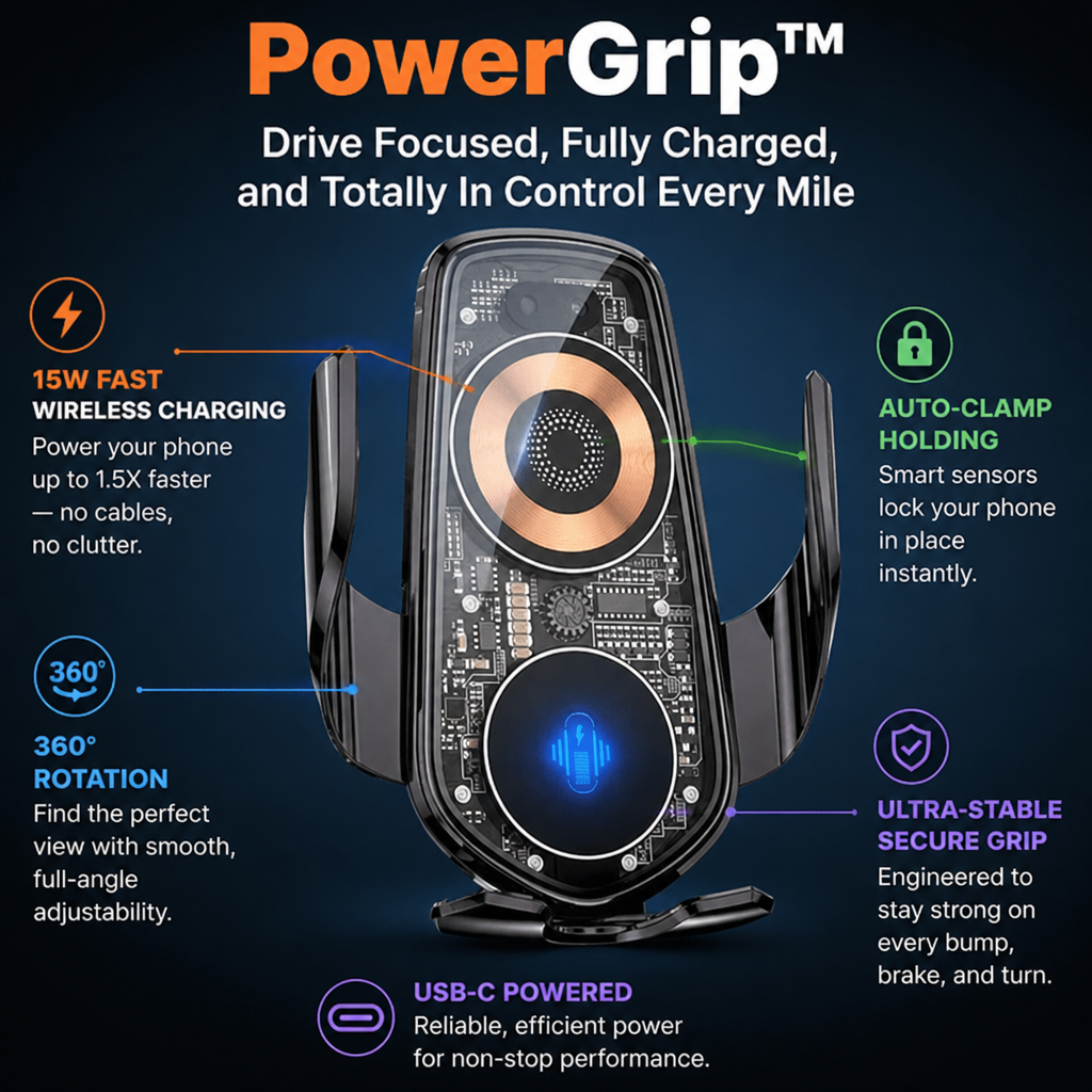 PowerGrip — Drive Focused, Fully Charged, and Totally In Control Every Mile - Esilora