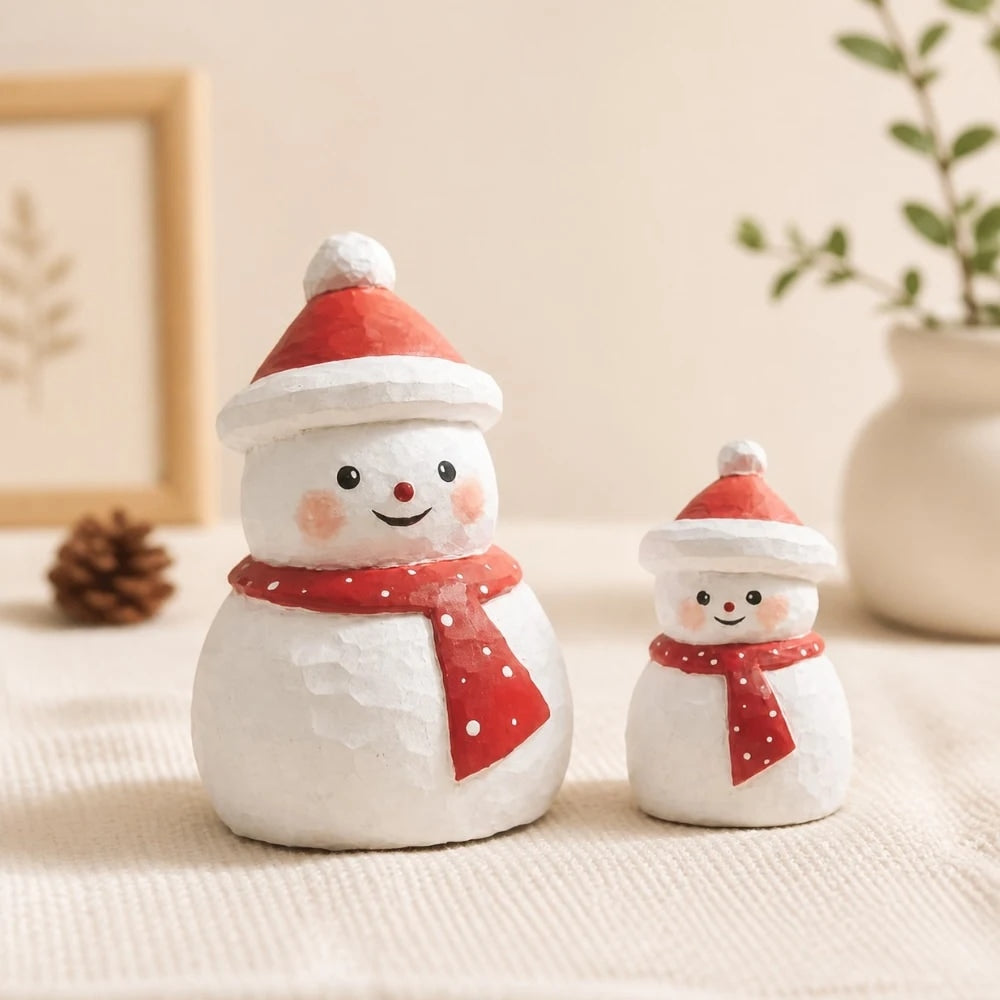 Handmade Wooden Christmas Character Ornaments for Shelf and Table Decor | Esilora