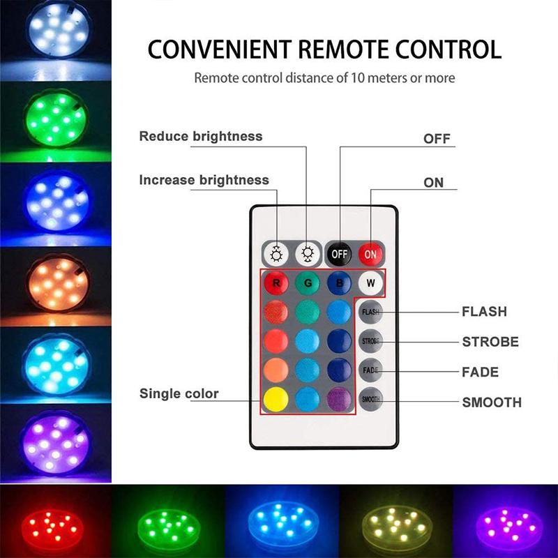 AquaGlow Colorful Rechargeable Waterproof LED Lights for Ponds & Pools