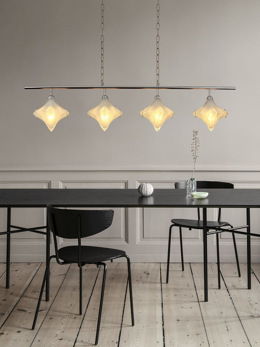 Art Deco Star Linear Pendant Light - Elegant Lighting for Kitchen Island  - Astris Cassiopeia | Esilora
