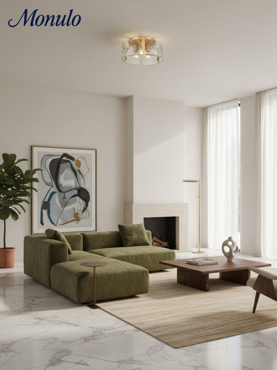 Plafonnier moderne rétro Kalvora avec abat-jour sculptural - Idéal pour chambre ou salon | Esilora