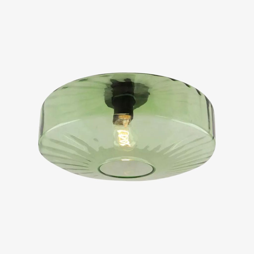 Verdoma Vintage Multi Color Rippling Glass Flush Mount Ceiling Light - Retro Decorative Ceiling Lamp for Kitchen or Hallway | Esilora