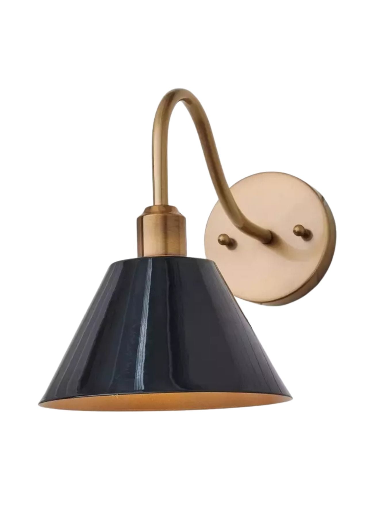 Industrielle, moderne konische Wandleuchte mit klarer Metall-Silhouette | Esilora