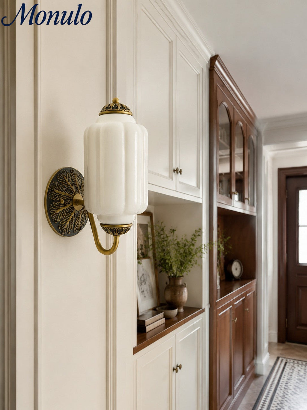 Vintage Milk Glass Sconce Bedside Hallway Eloise Wall Sconce | Esilora