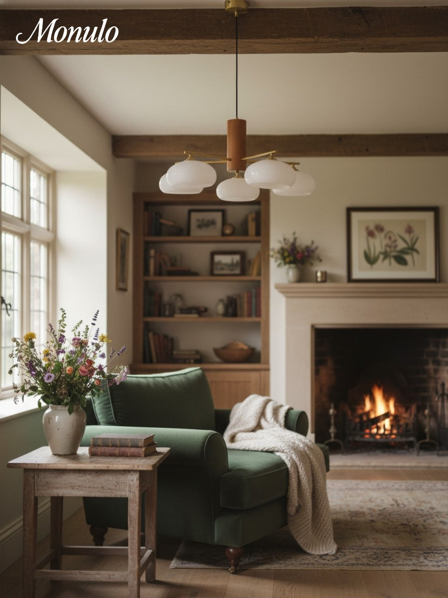 Medieval Log Style Vintage Glass Chandelier | Esilora