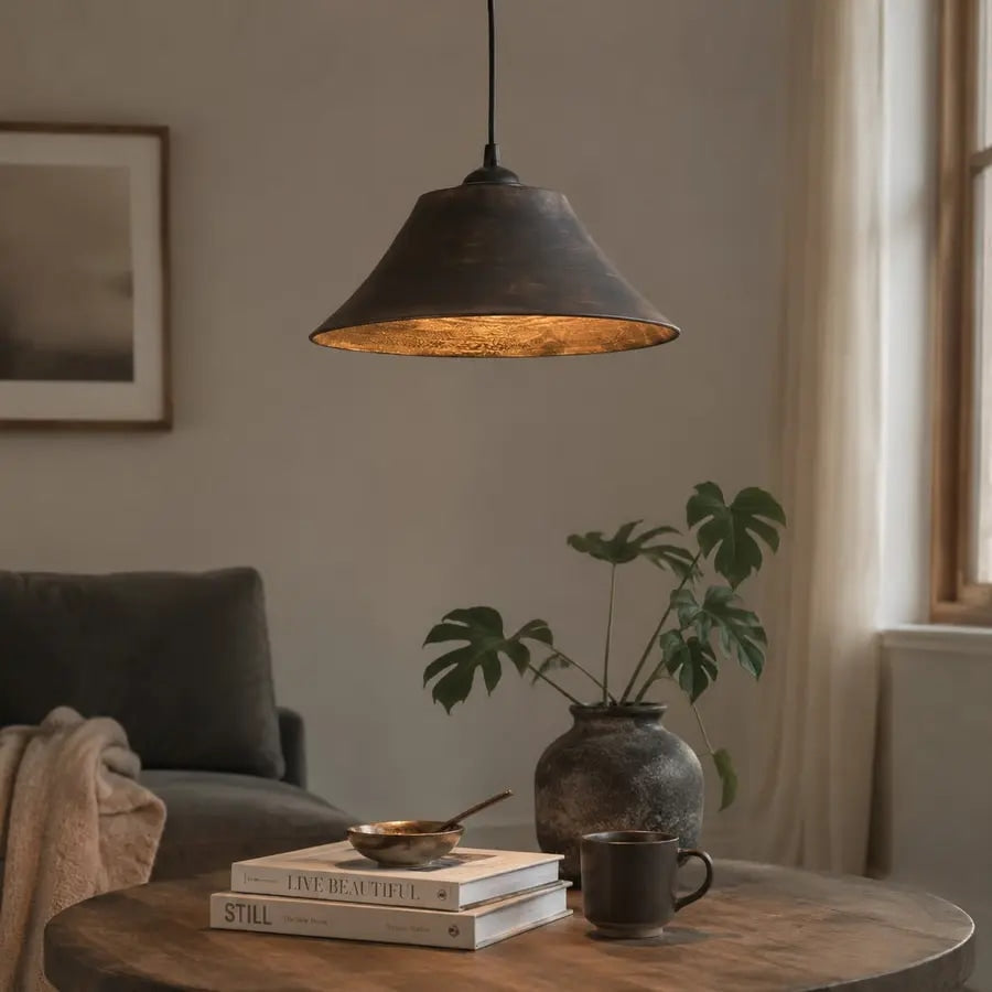 Wabi Sabi Dunkle Holz-Pendelleuchte | Esilora