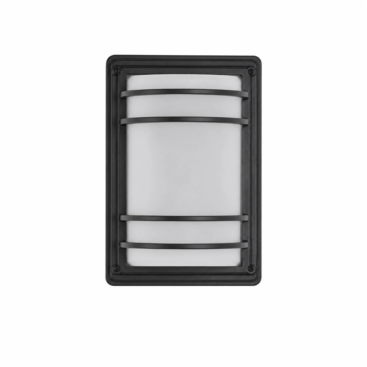 Moderne schwarze Außenwandleuchte mit weißem Glasschirm | Esilora