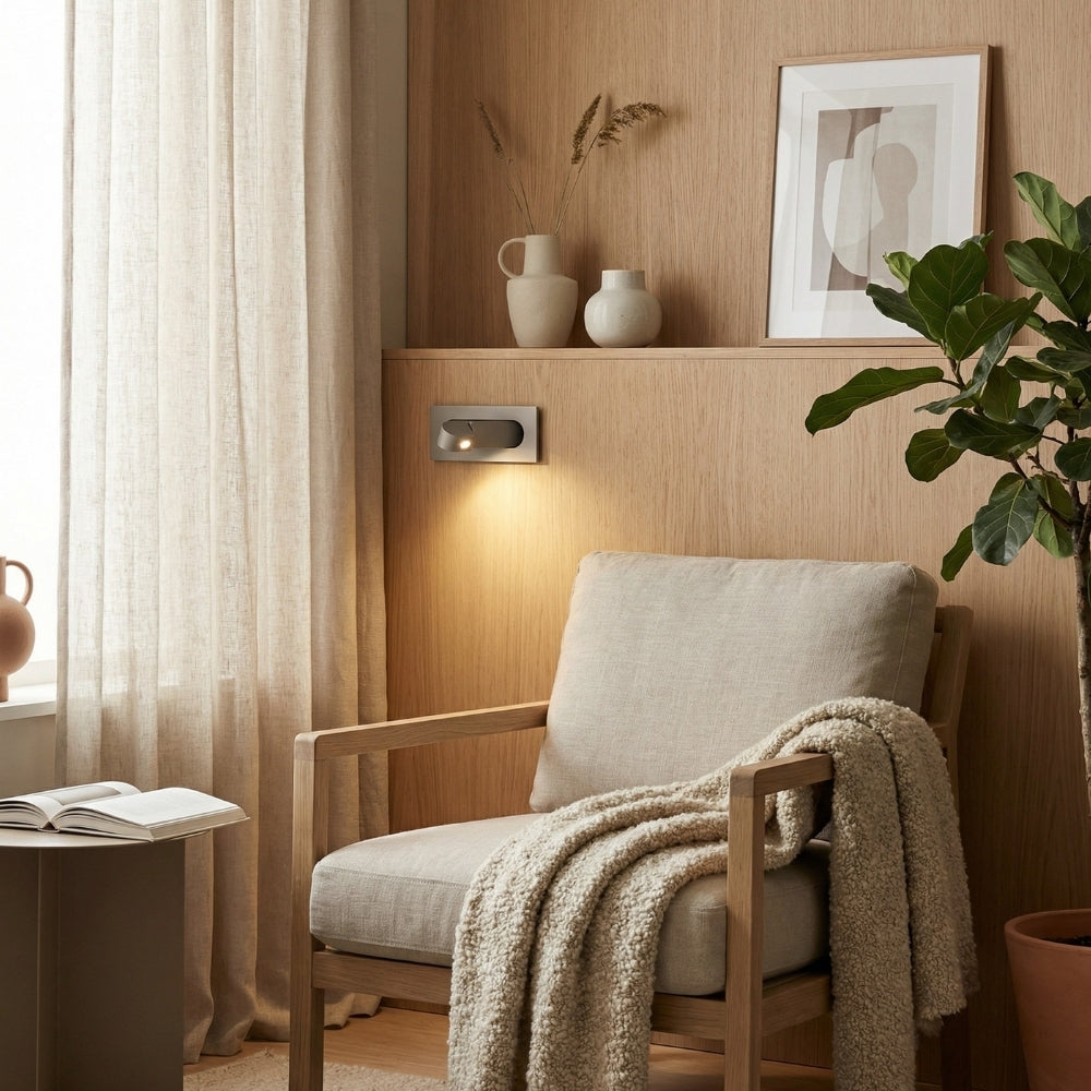 Noctiqo Adjustable LED Bedside Wall Light - Contemporary Design Metal Night Lamp for Home | Esilora