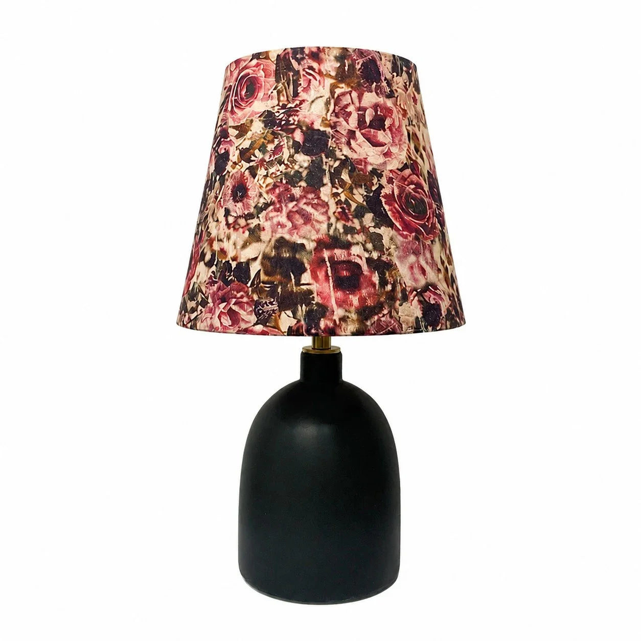 Ceramiczna lampa stołowa Liberty z tkaninowym kwiatowym kloszem | Esilora