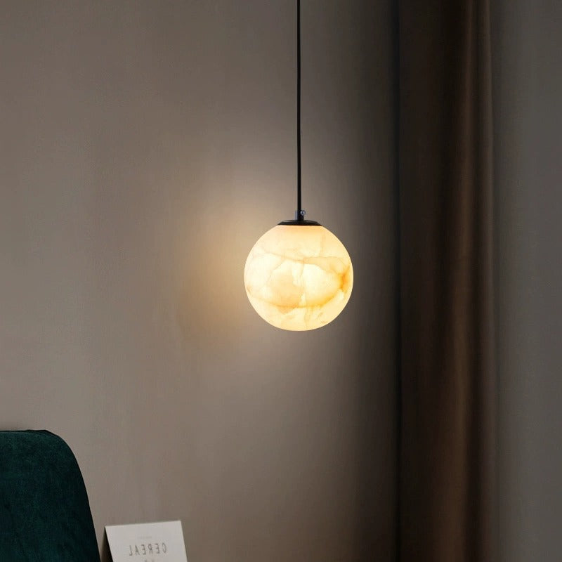 Nordic Minimalist Alabaster Pendant Light | Esilora