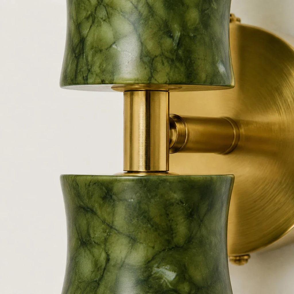 Green Bamboo-Form Double Wall Lamp | Esilora