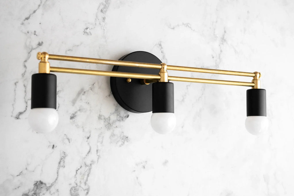 Mobilux Line Sleek Multi-Head Bathroom Wall Light – Designer Vanity Sconce with Glass Shades | Esilora