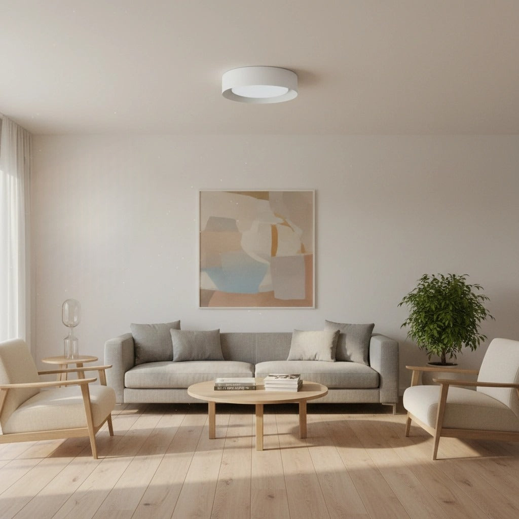 Velcora Contemporary Metal Flush Mount Ceiling Light – Elegant Drum Ceiling Fixture for Bedroom | Esilora