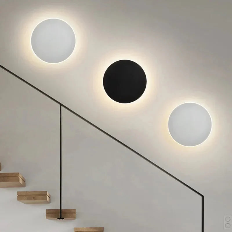 Modern Nordic Round Aluminum Minimalist LED Wall Light | Esilora