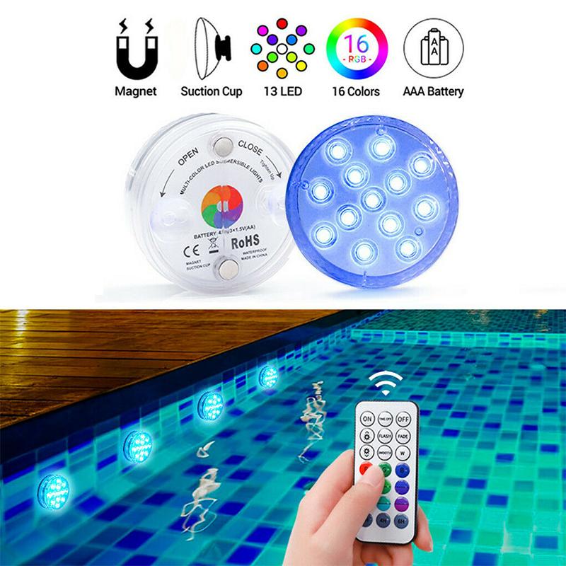 AquaGlow Colorful Rechargeable Waterproof LED Lights for Ponds & Pools