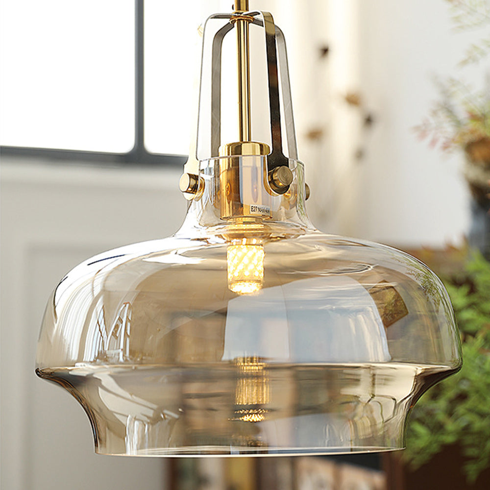 Lawson transparent pendellampe i glass, inspirert av akvarier – moderne hengende lampe til hjemmet | Esilora