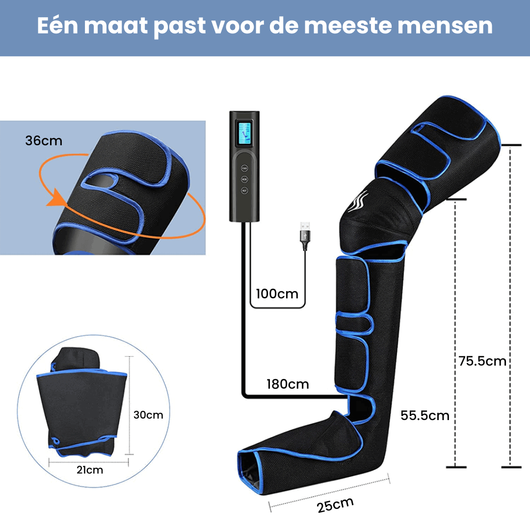 Airestro 360° benmassager — Lufttryk, varme og restitution