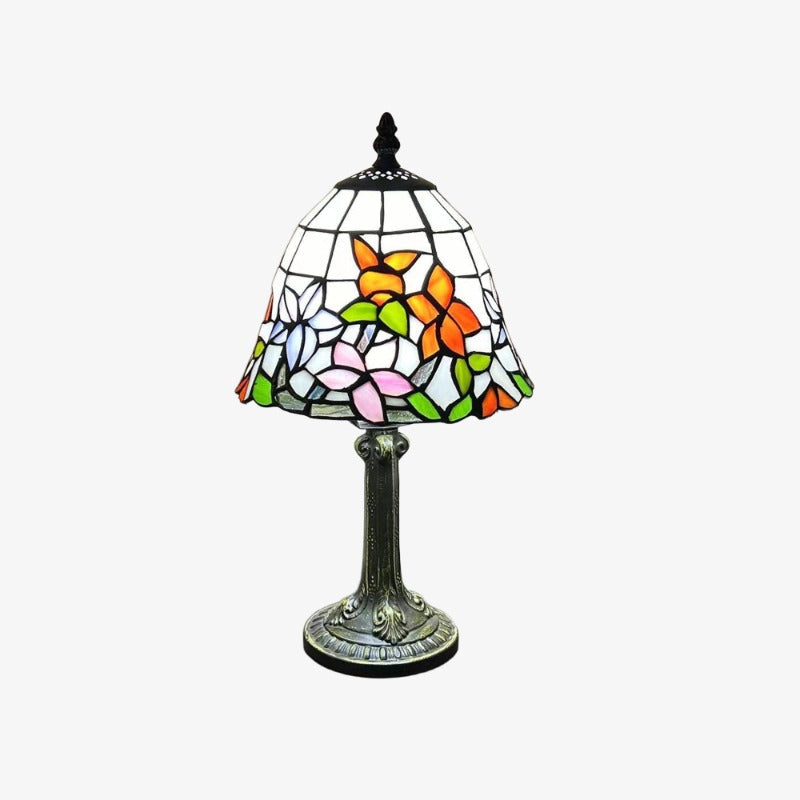 Vintagia Vibrant Tiffany Table Lamp with Stained Glass Design - Elegant Vintage Desk Light for Bedroom or Office | Esilora