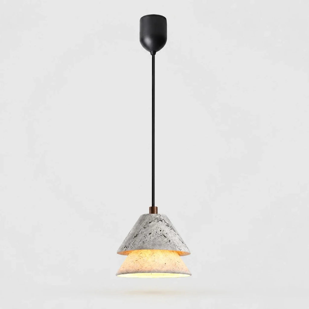 Grey Stone Pendant Light with Paper Diffuser | Esilora
