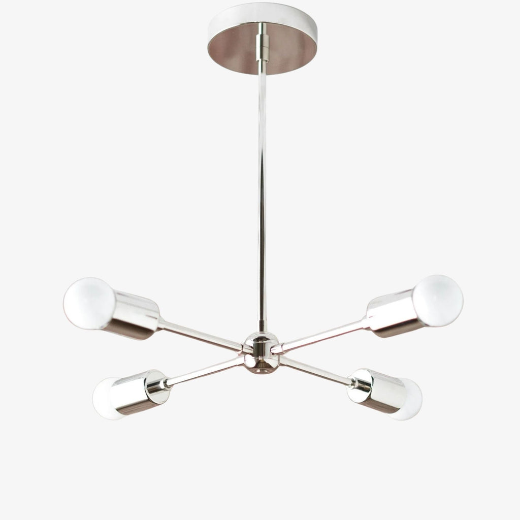 Mobilux Line Mid-Century Gold Sputnik Kronleuchter – Halbeinbau geometrische Messingleuchte | Esilora
