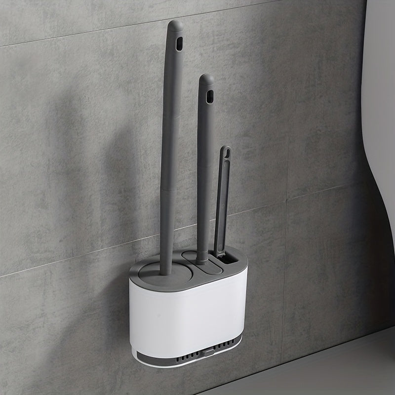 Silikone-toiletbørste med holder - Esilora